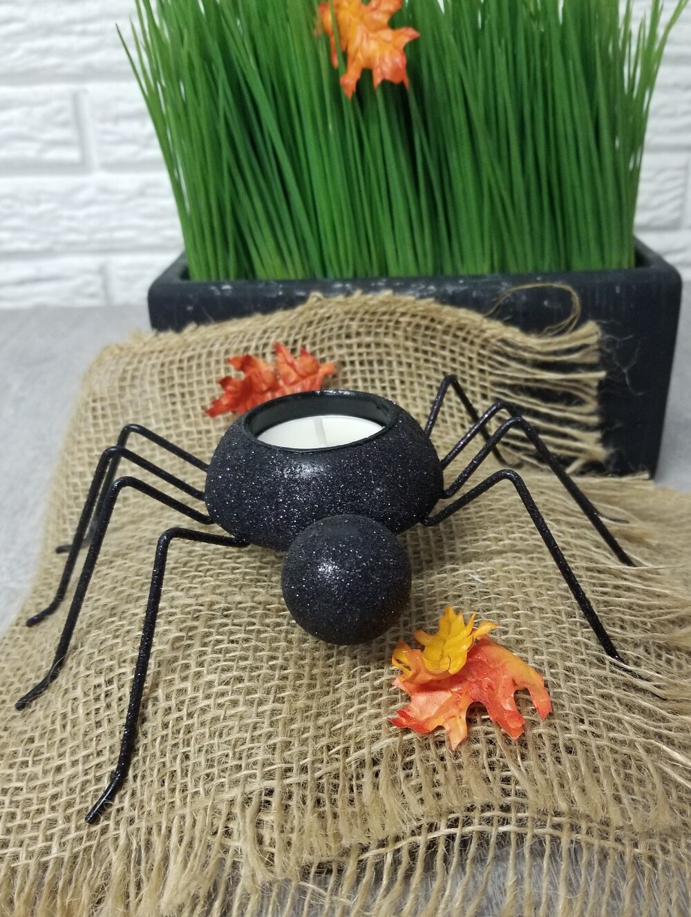Black Spider Tlight Holder 🕷